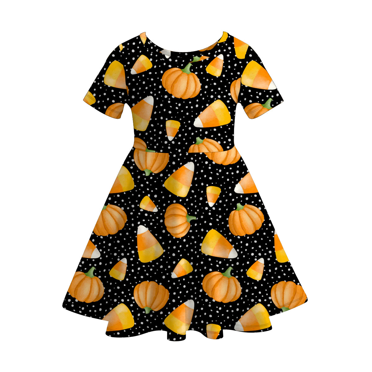 (Pre Order)Girls Halloween Print Dress