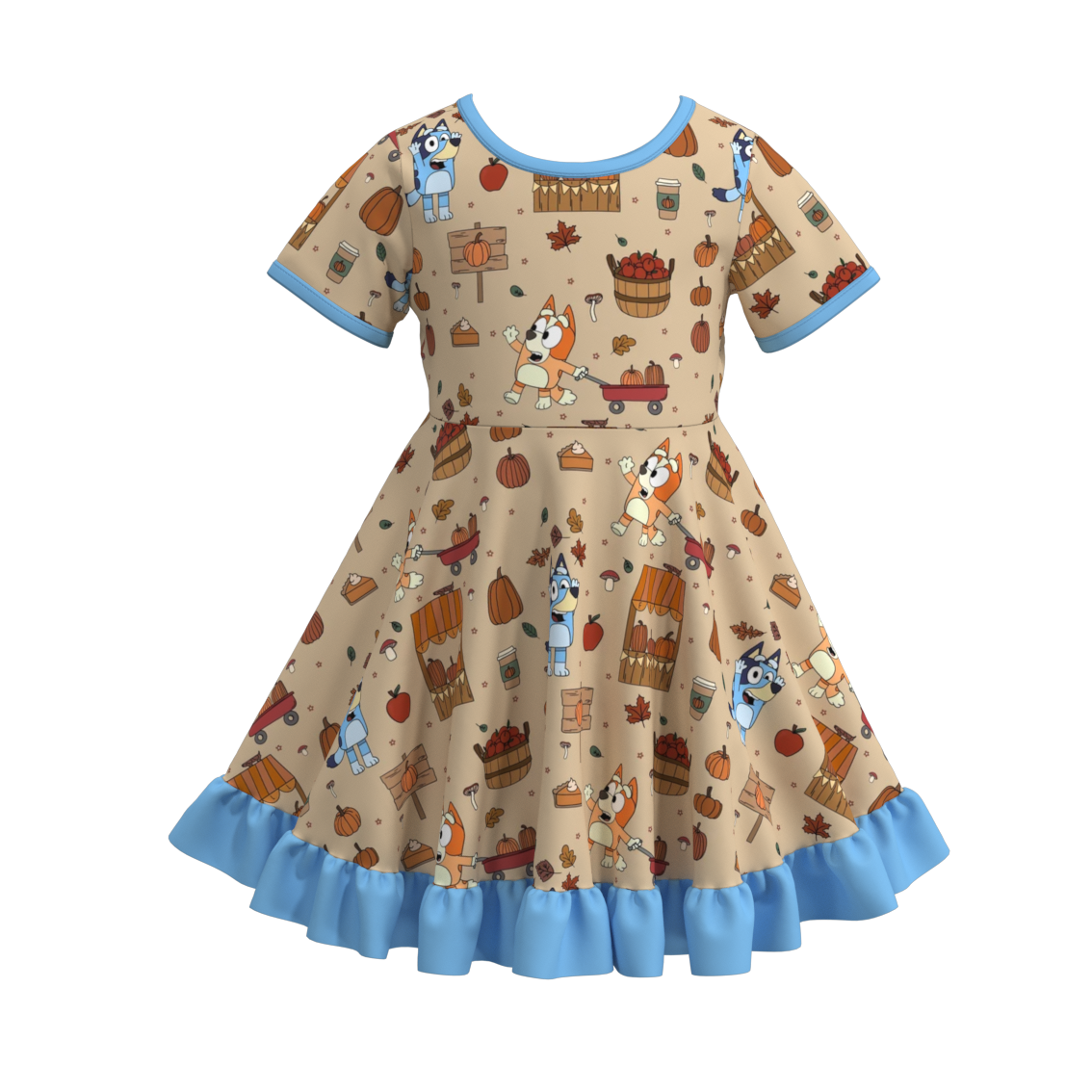 (Pre Order)Girls Halloween Cartoon Print Dress