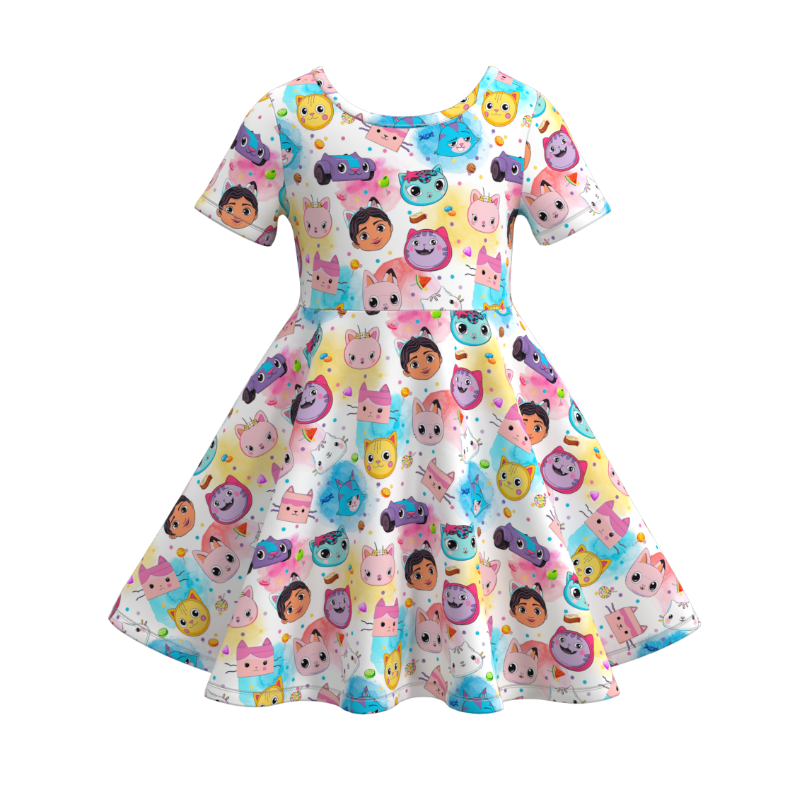 (Pre Order)Girls Cartoon Print Dress