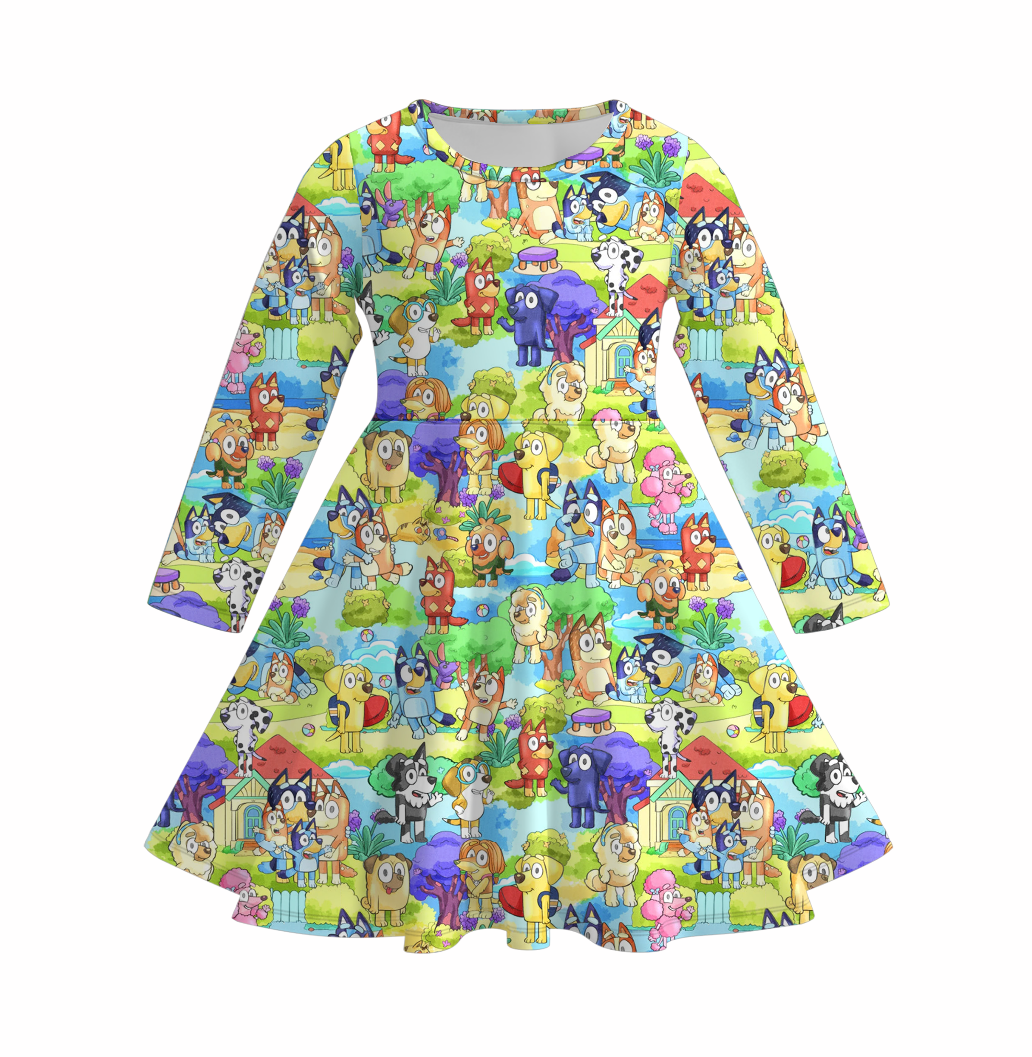 (Pre Order)Girls Cute Cartoon Print Dress
