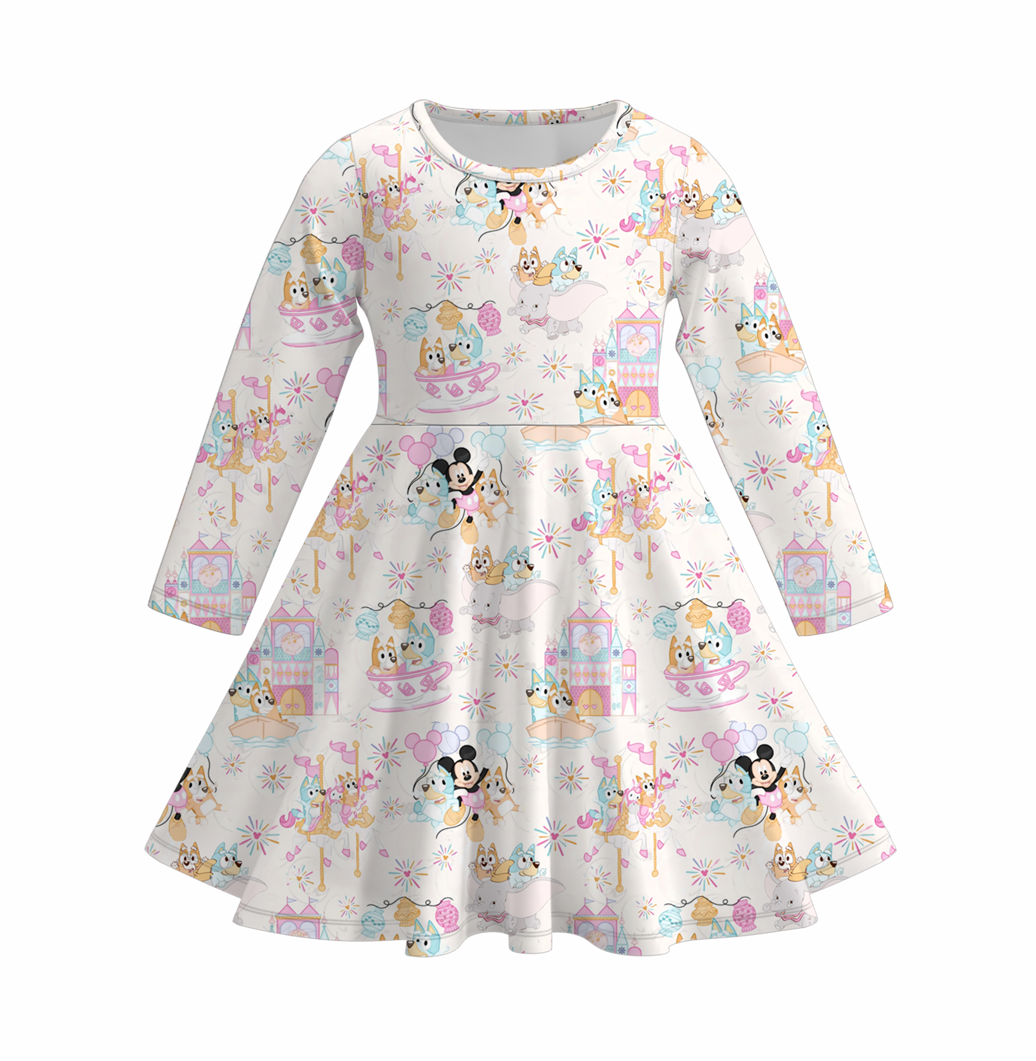 (Pre Order)Girls Cute Cartoon Print Dress