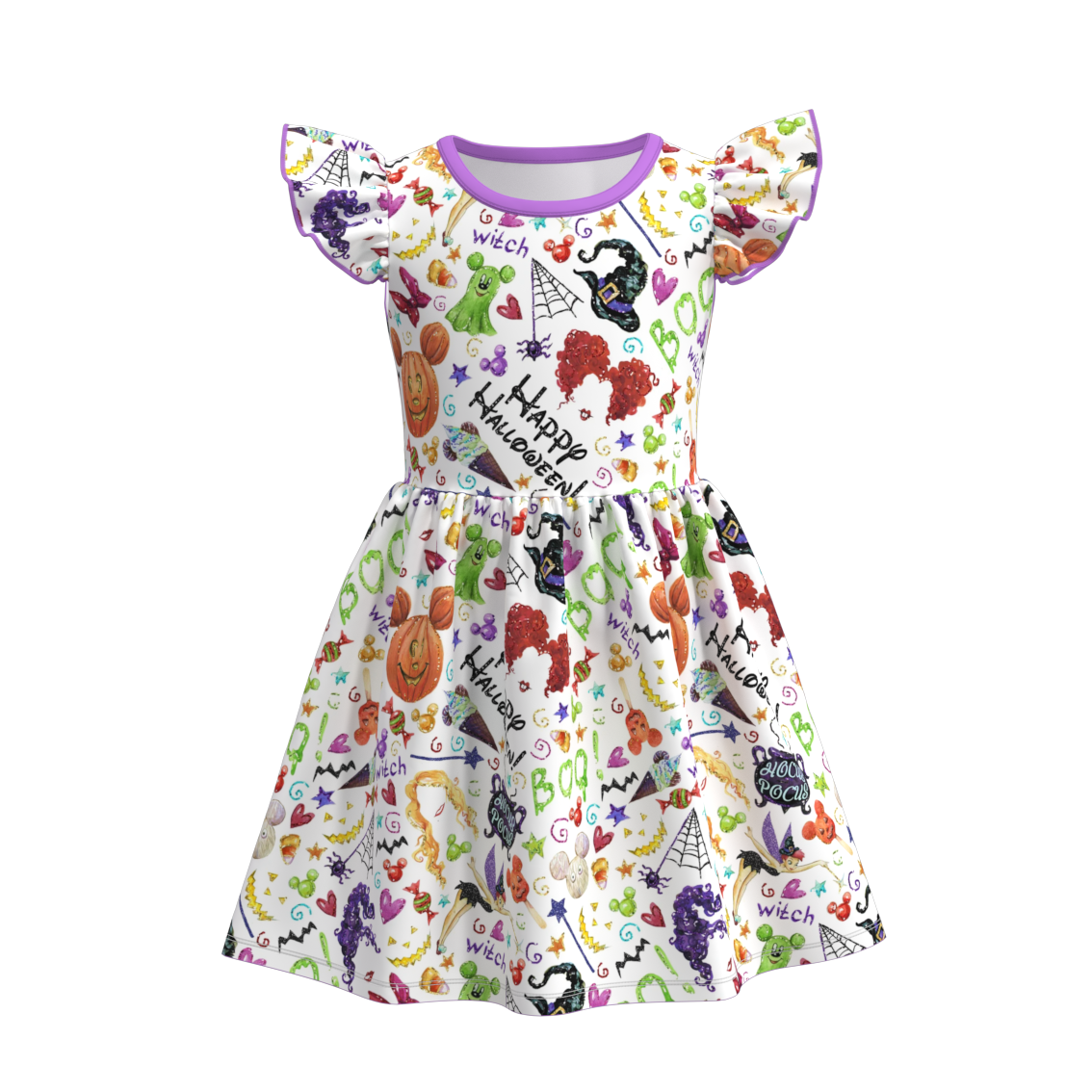 (Pre Order)Girls Halloween Print Dress
