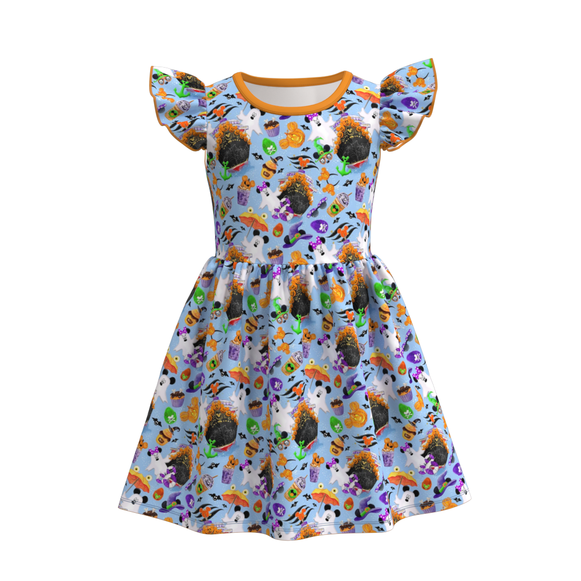 (Pre Order)Girls Halloween Print Dress