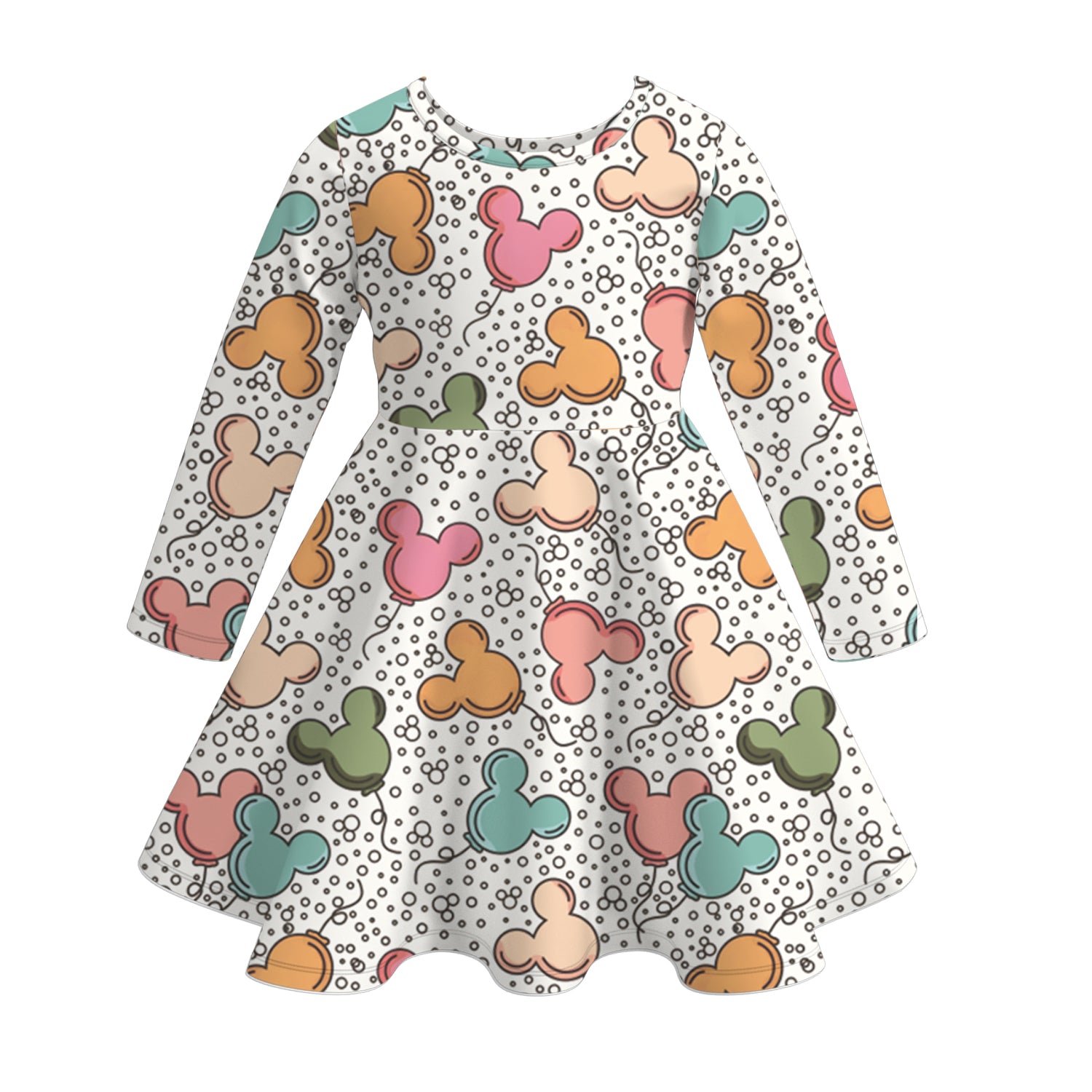 (Pre Order)Girls Halloween Cartoon Print Dress