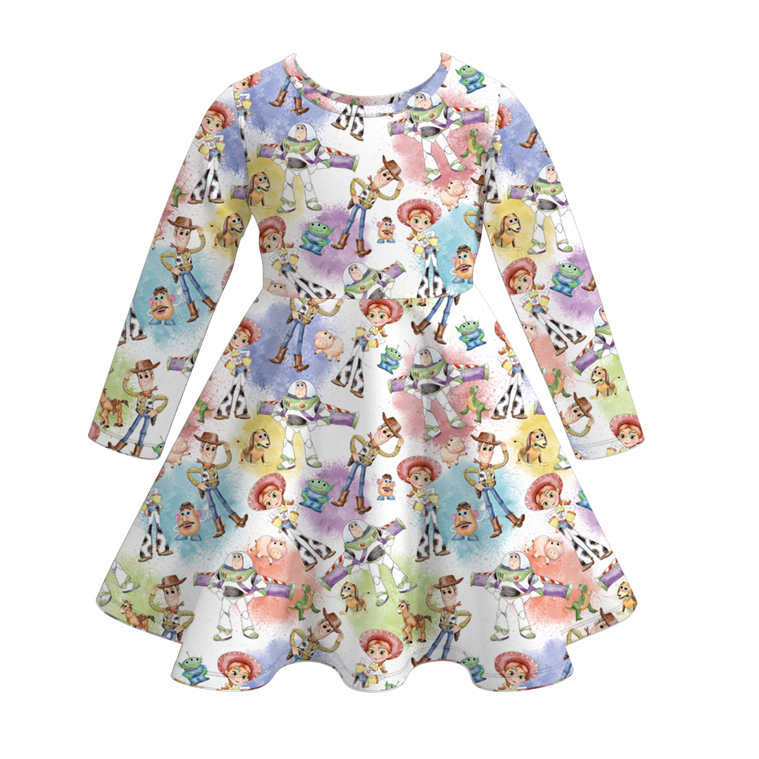 (Pre Order)Girls Halloween Cartoon Print Dress