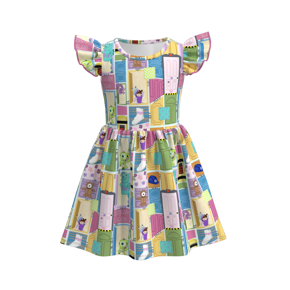 (Pre Order)Girls Cute Cartoon Print Dress