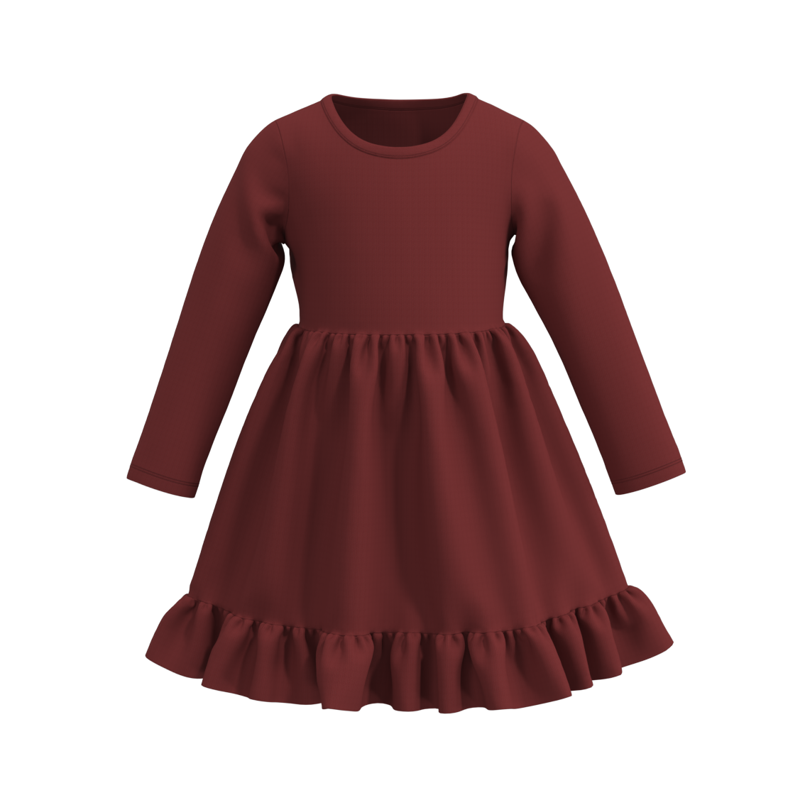 (Pre Order)Girls Fall Rib Fabric Dress