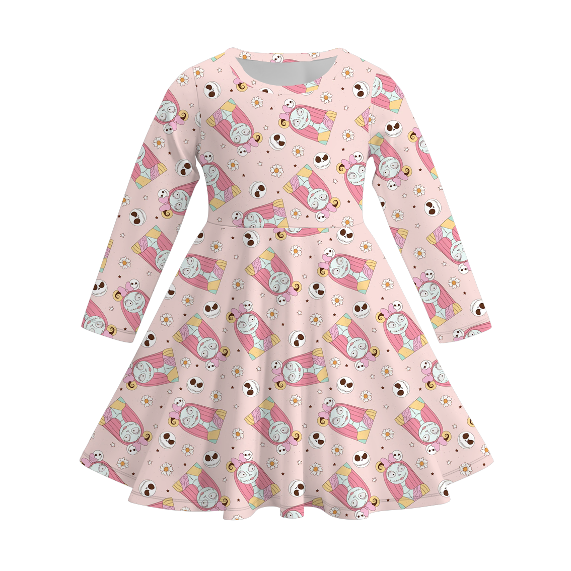 (Pre Order)Girls Halloween Cute Cartoon Print Dress