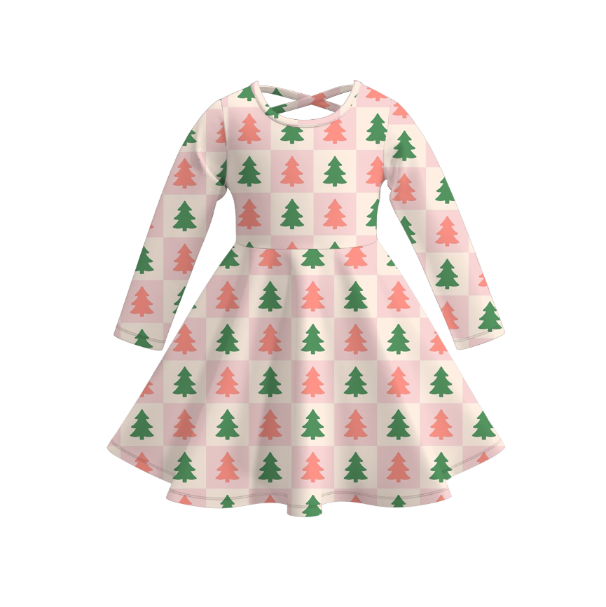 (Pre Order)Girls Christmas Print Dress