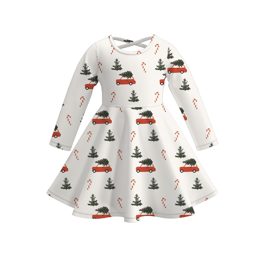 (Pre Order)Girls Christmas Print Dress