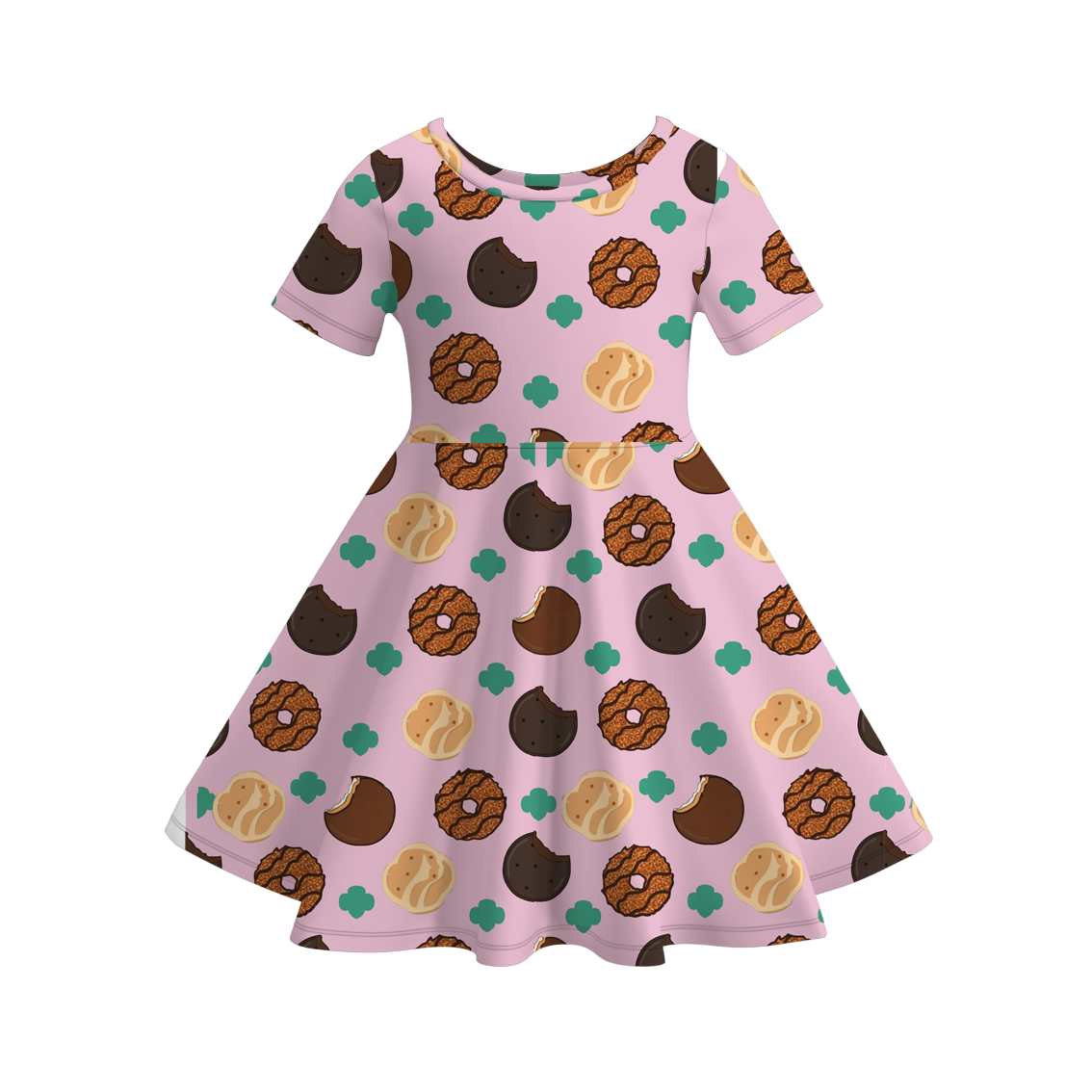 (Pre Order)Girls Scout Cookie Print Dress