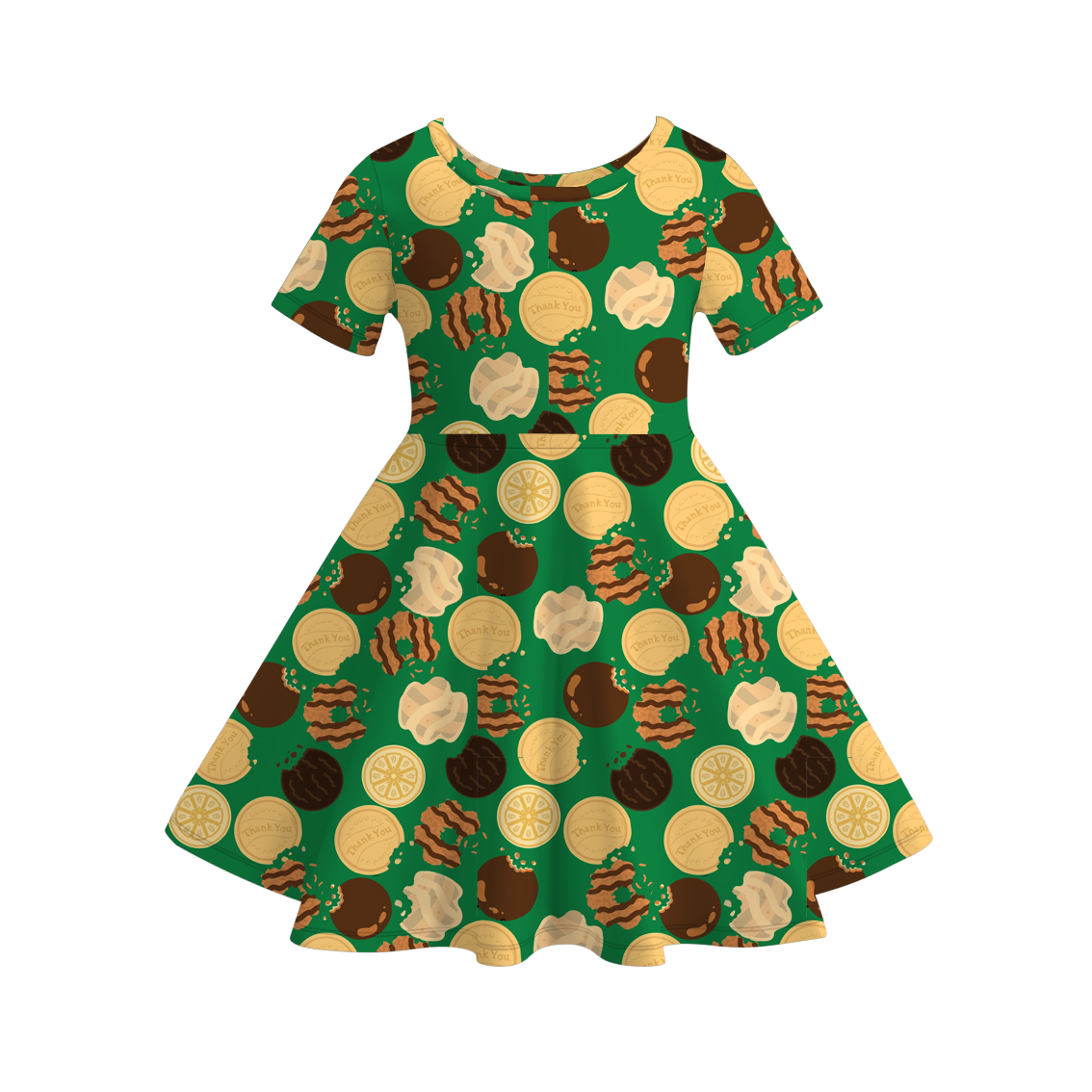 (Pre Order)Girls Scout Cookie Print Dress