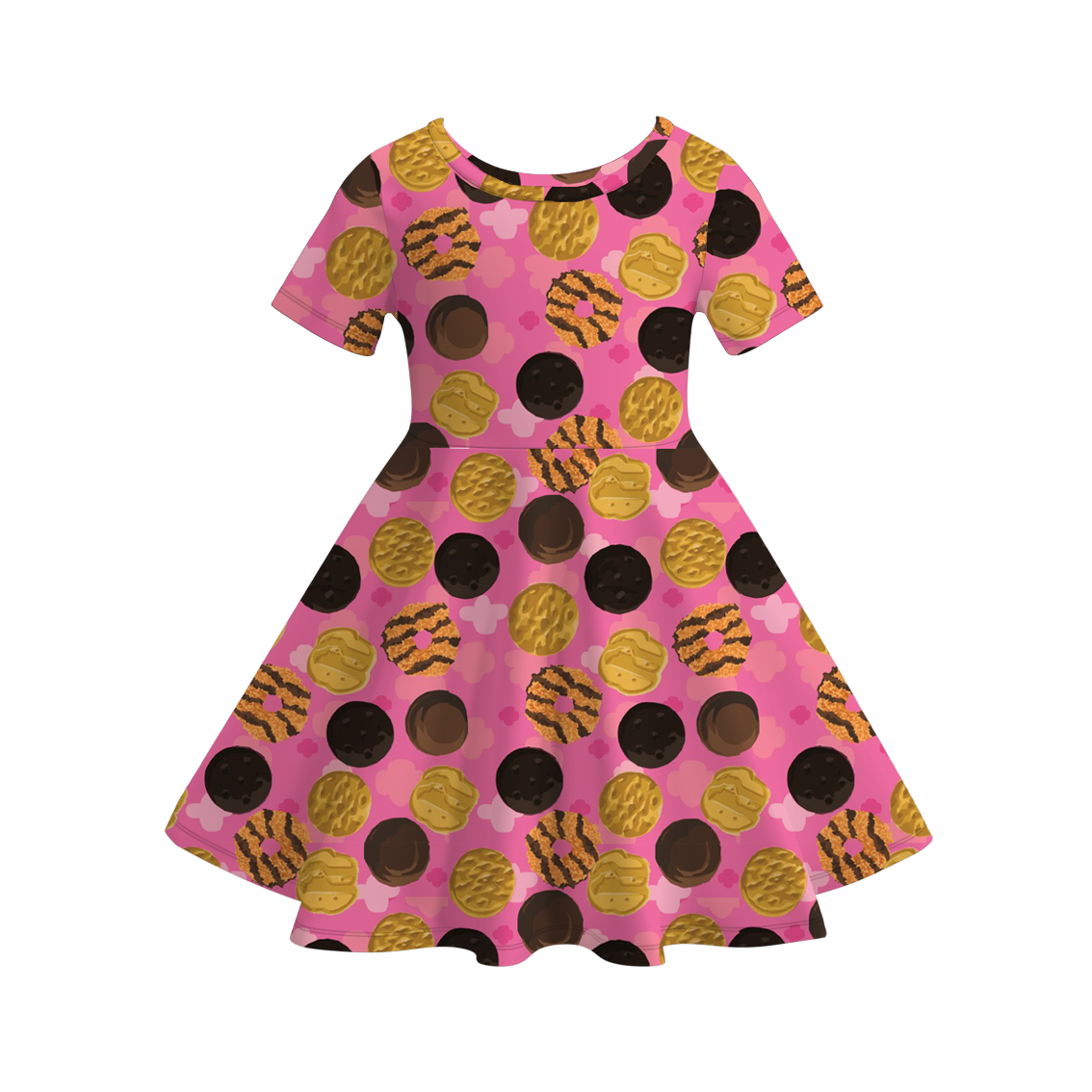 (Pre Order)Girls Scout Cookie Print Dress