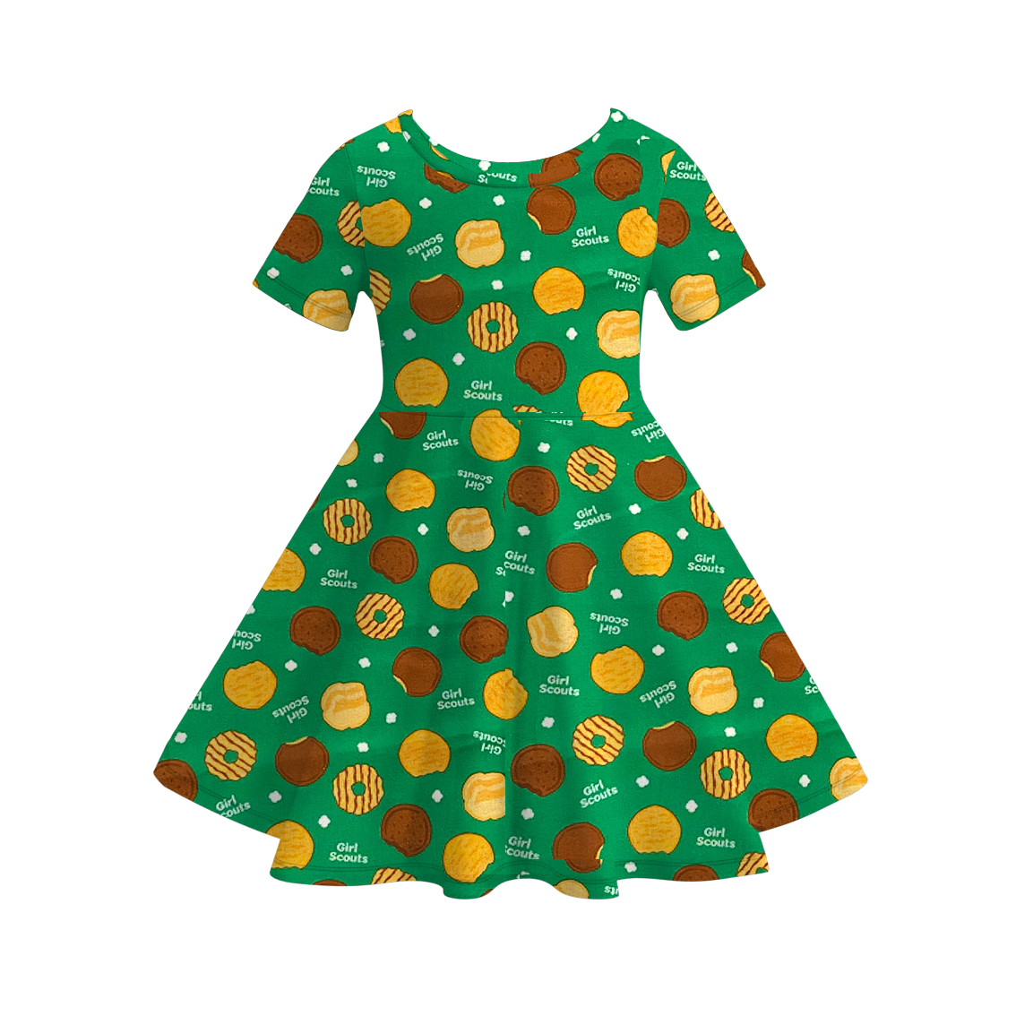(Pre Order)Girls Scout Cookie Print Dress