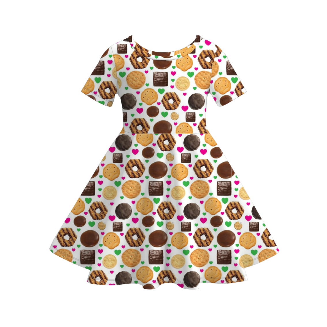(Pre Order)Girls Scout Cookie Print Dress