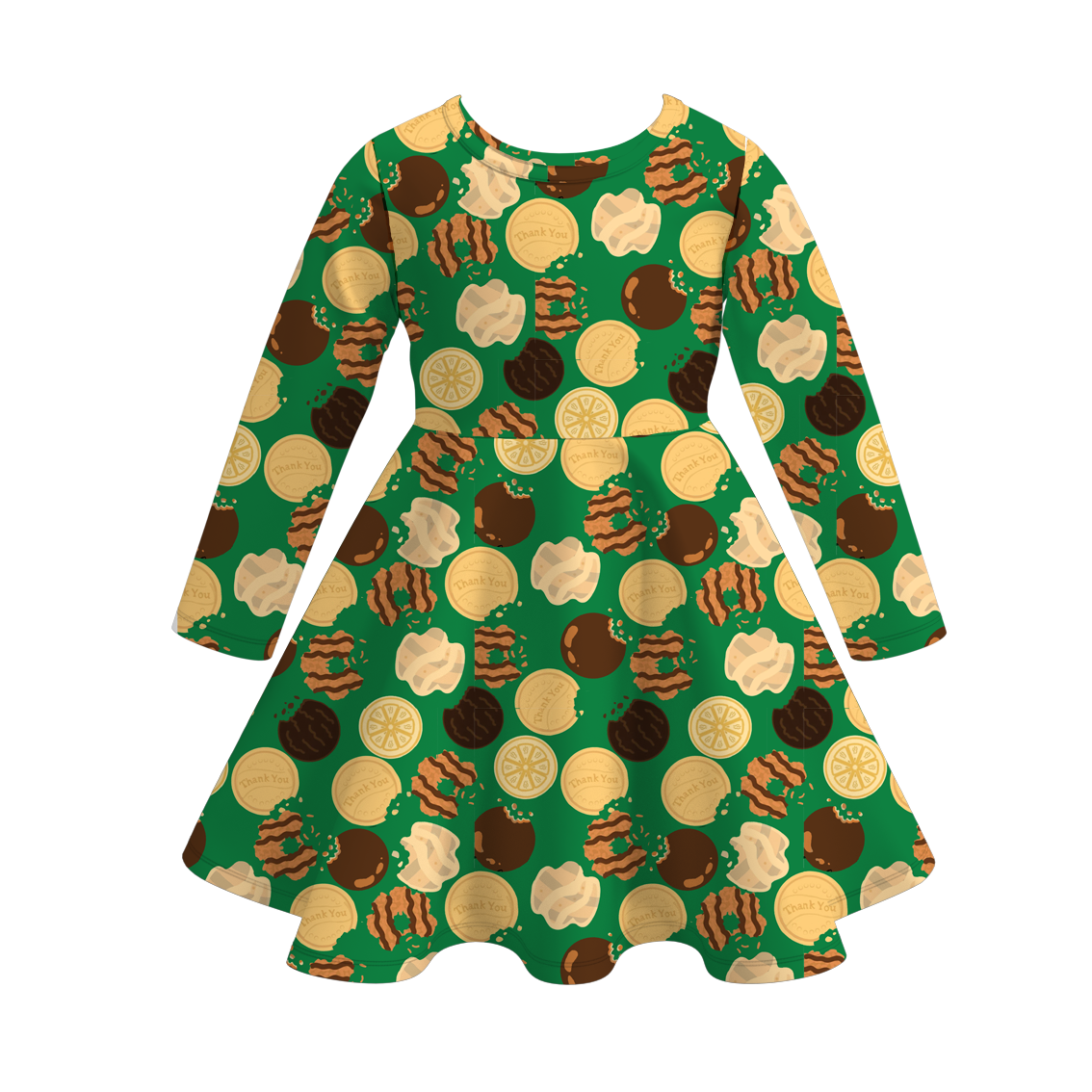 (Pre Order)Girls Scout Cookie Print Dress