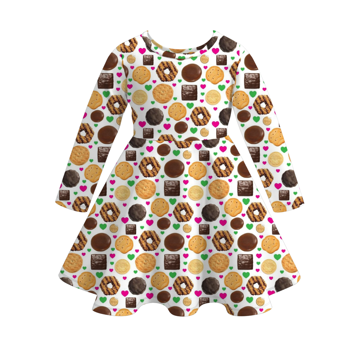 (Pre Order)Girls Scout Cookie Print Dress