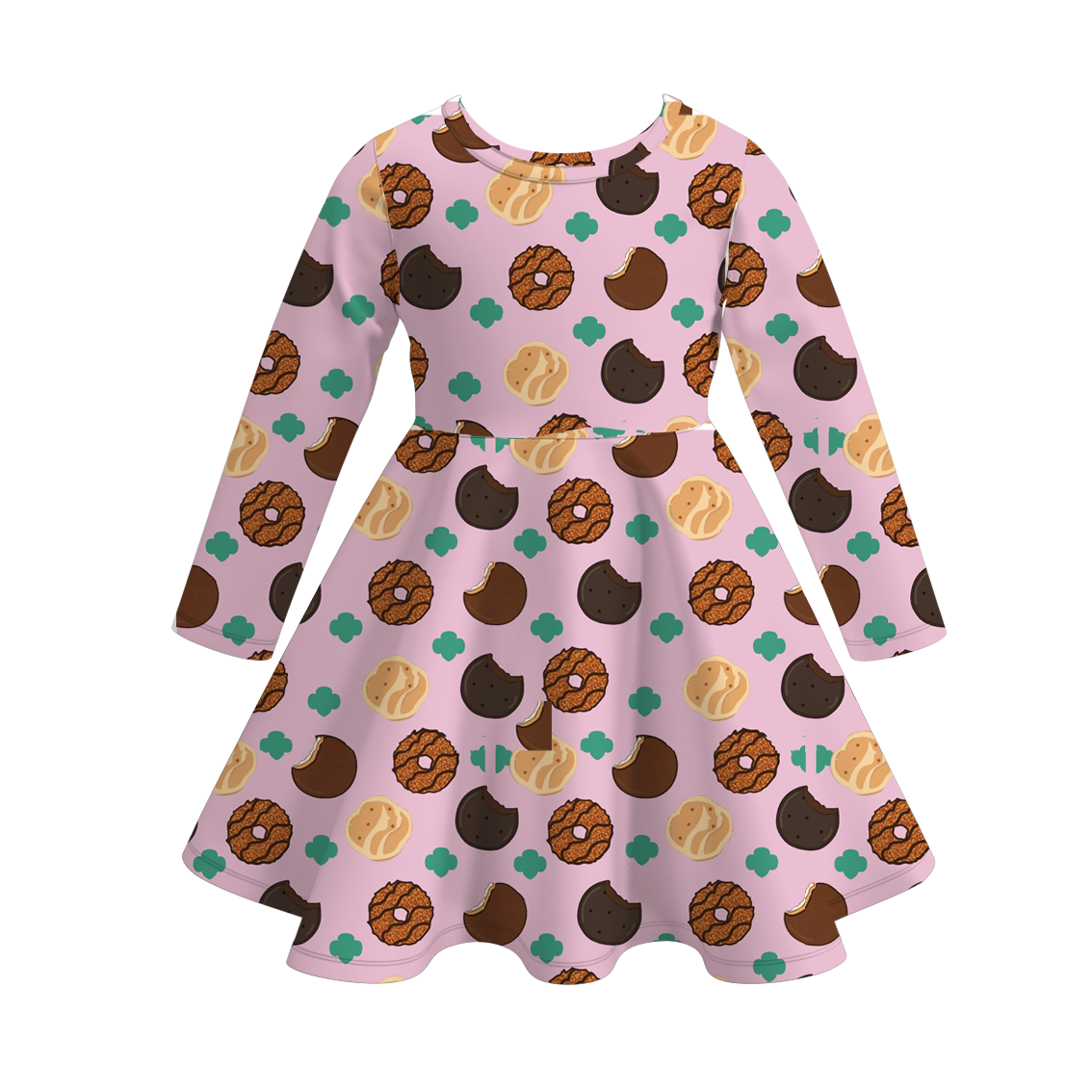 (Pre Order)Girls Scout Cookie Print Dress