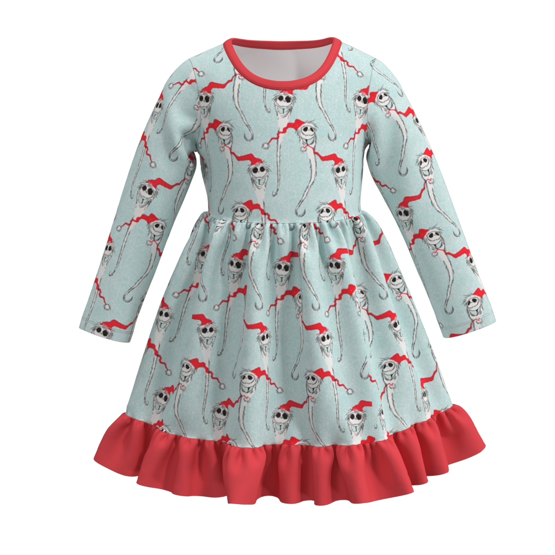 (Pre Order)Girls Christmas Print Dress