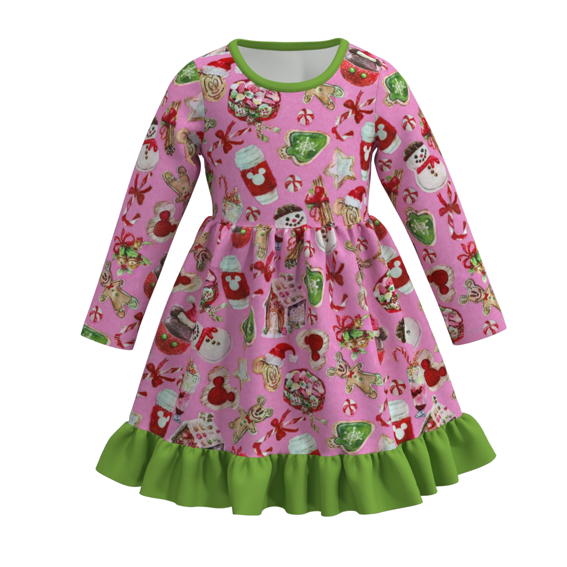 (Pre Order)Girls Christmas Print Dress