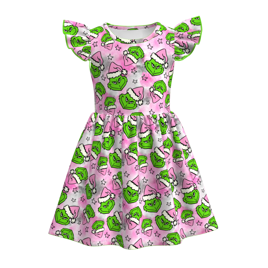 (Pre Order)Girls Christmas Print Dress