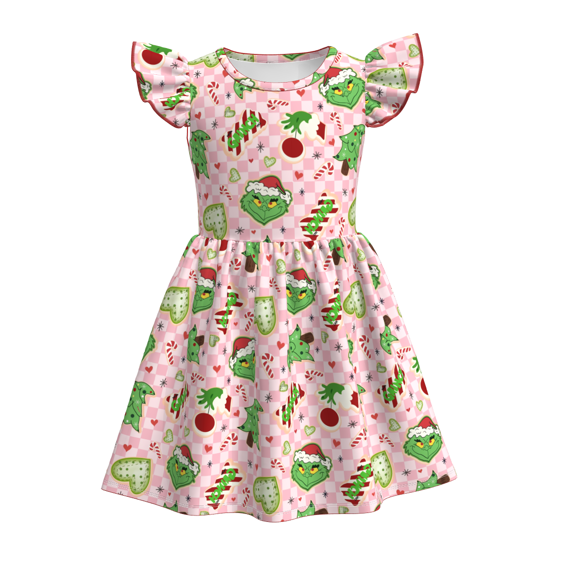 (Pre Order)Girls Christmas Print Dress