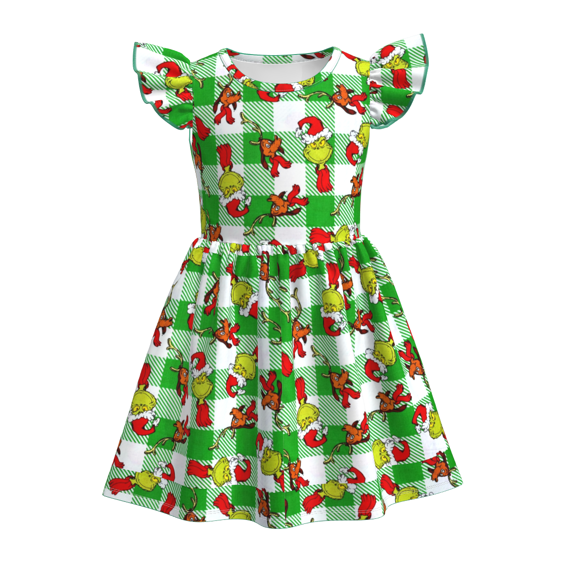 (Pre Order)Girls Christmas Print Dress