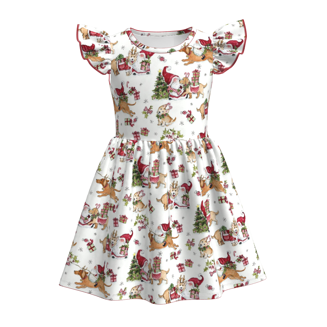 (Pre Order)Girls Christmas Print Dress