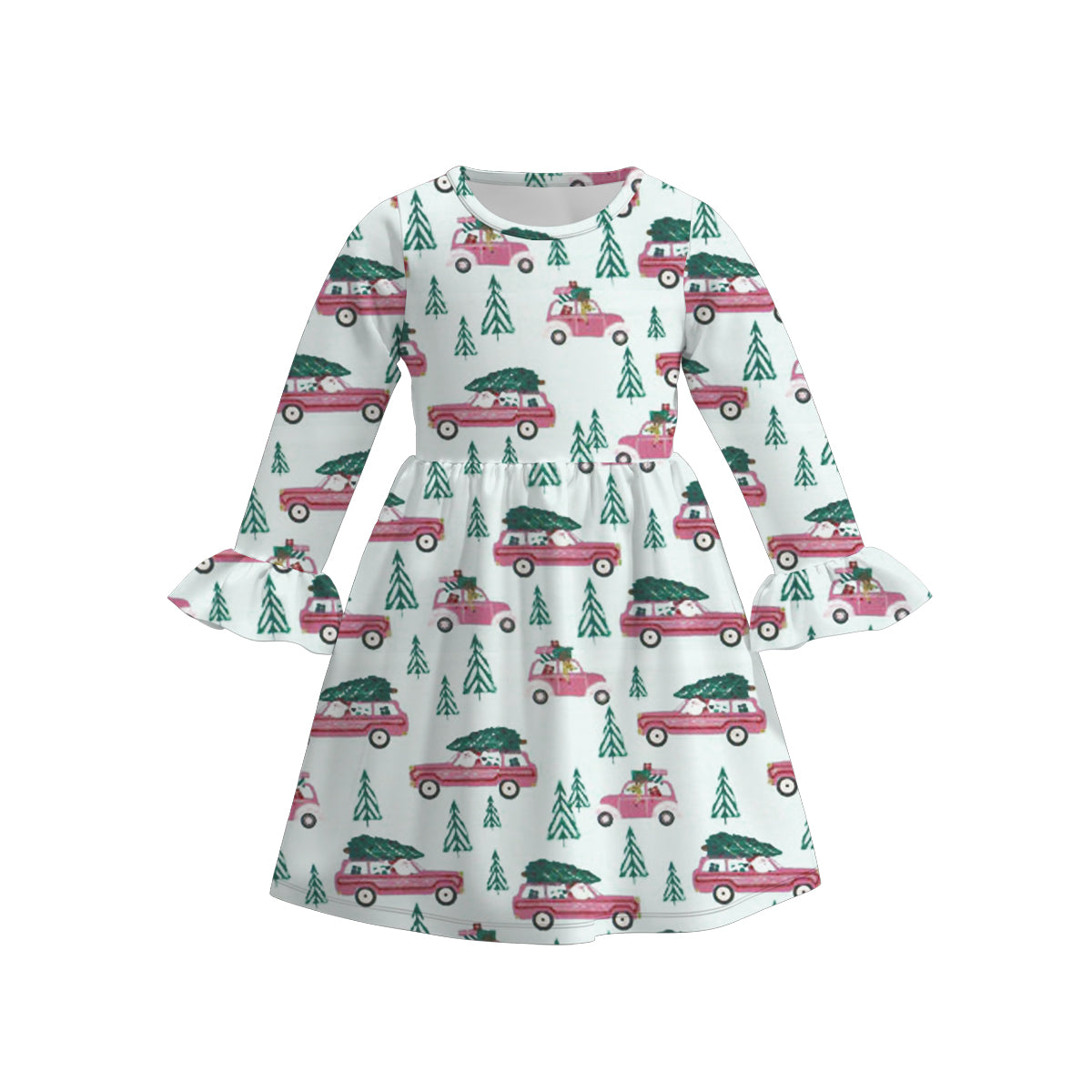 (Pre Order)Girls Christmas Print Dress