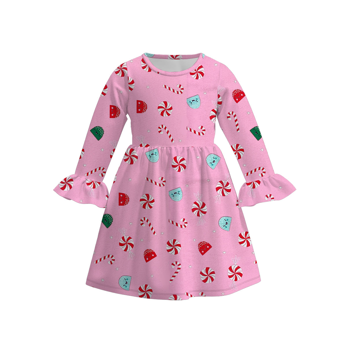 (Pre Order)Girls Christmas Print Dress