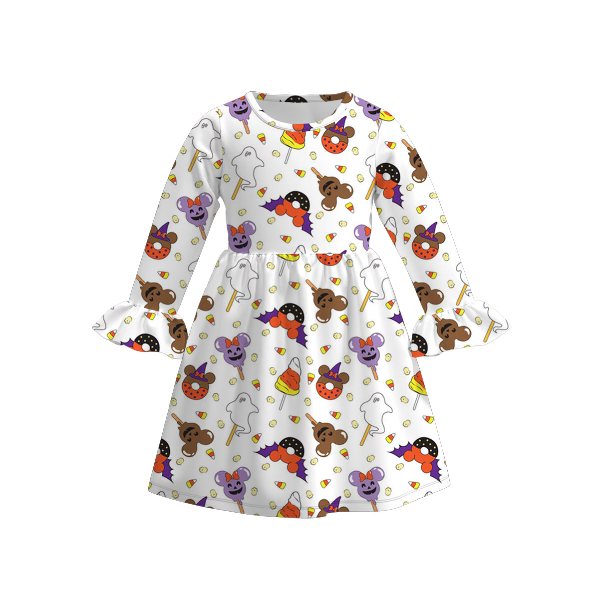 (Pre Order)Girls Halloween Print Dress