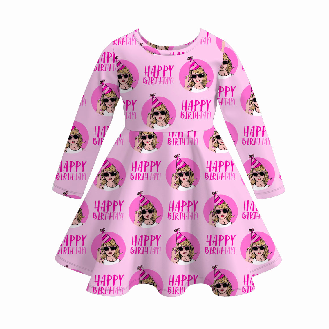 (Pre Order)Girls Fall Cartoon Print Dress