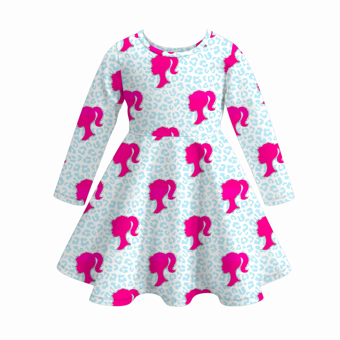 (Pre Order)Girls Fall Cartoon Print Dress