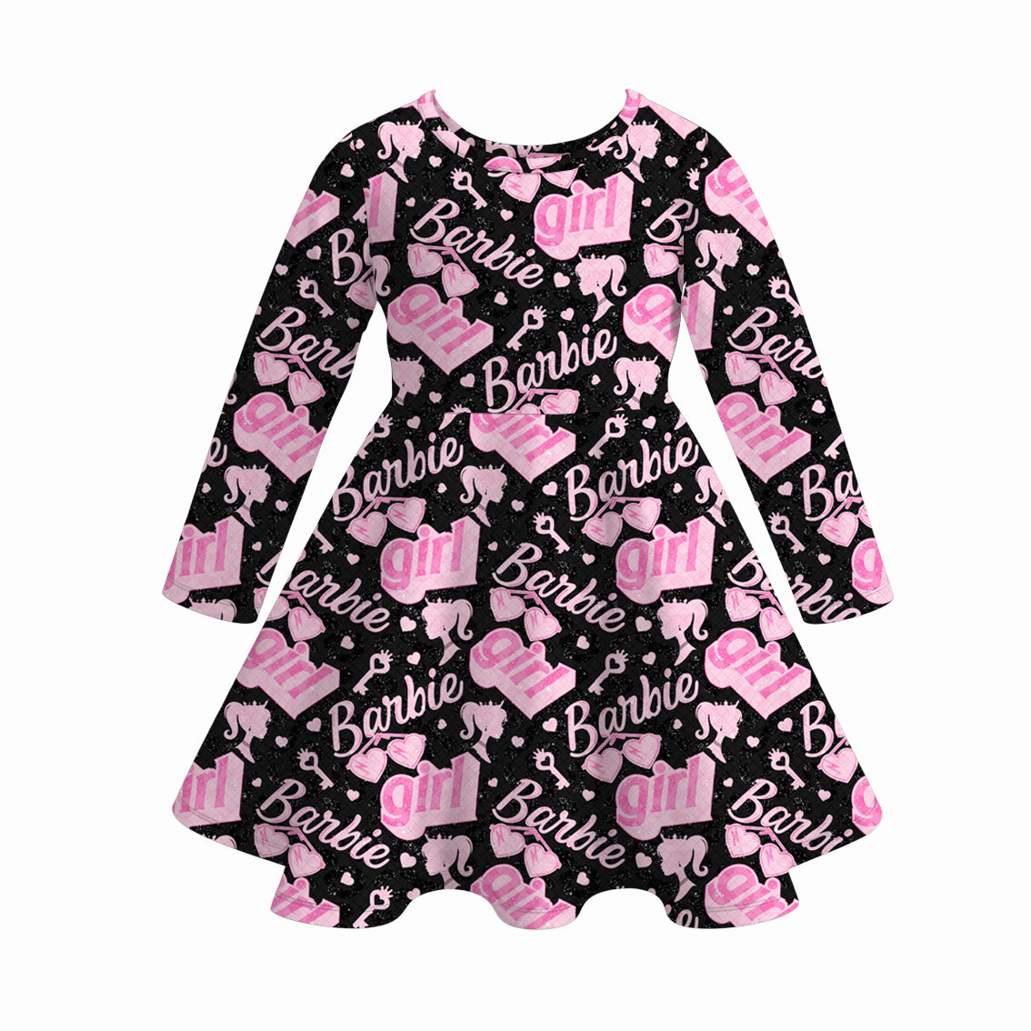 (Pre Order)Girls Fall Cartoon Print Dress