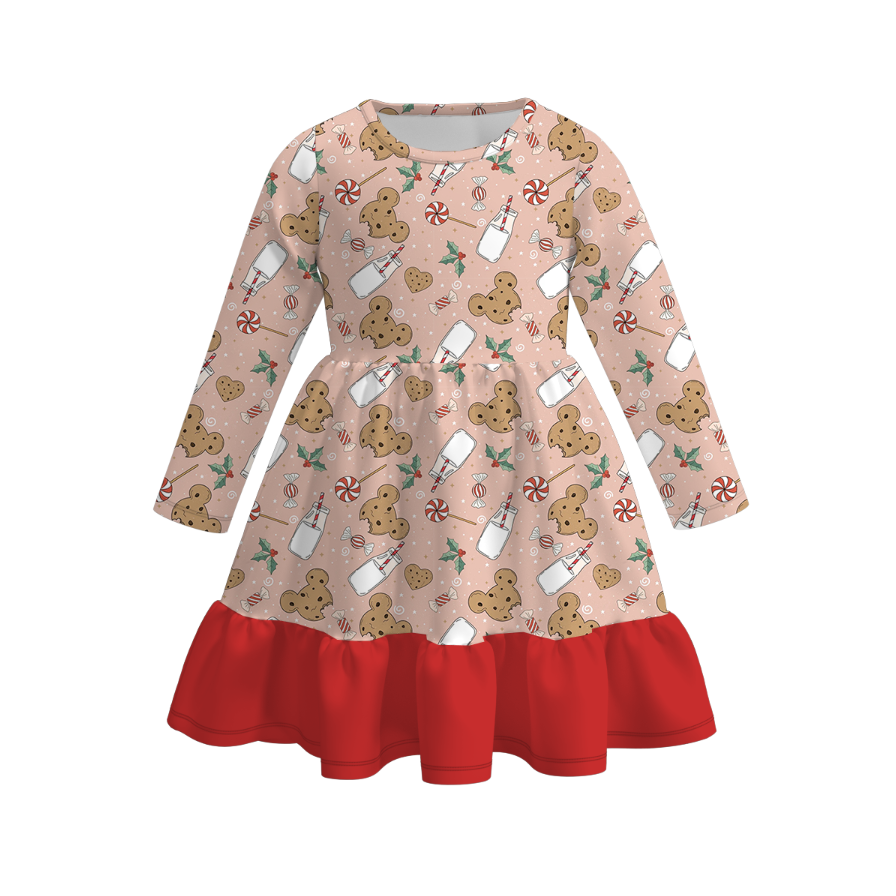 (Pre Order)Girls Christmas Nutcracker Print Dress
