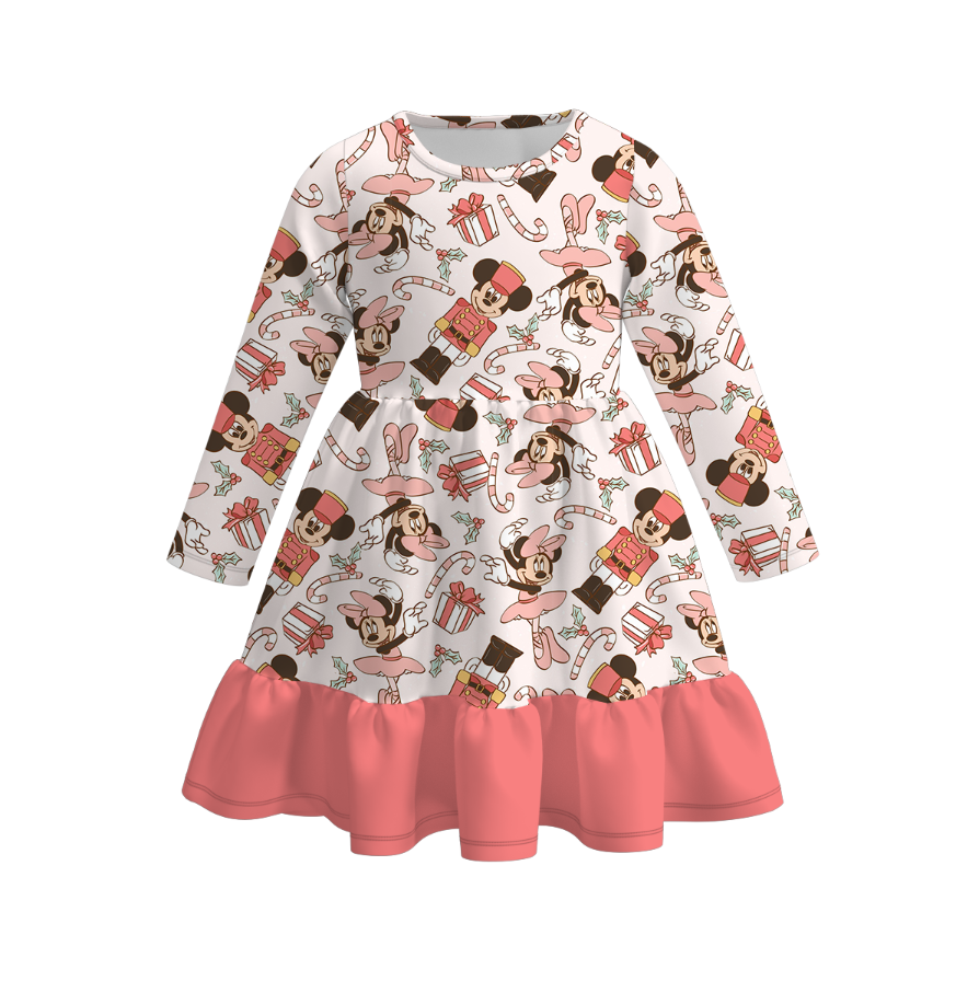 (Pre Order)Girls Christmas Nutcracker Print Dress