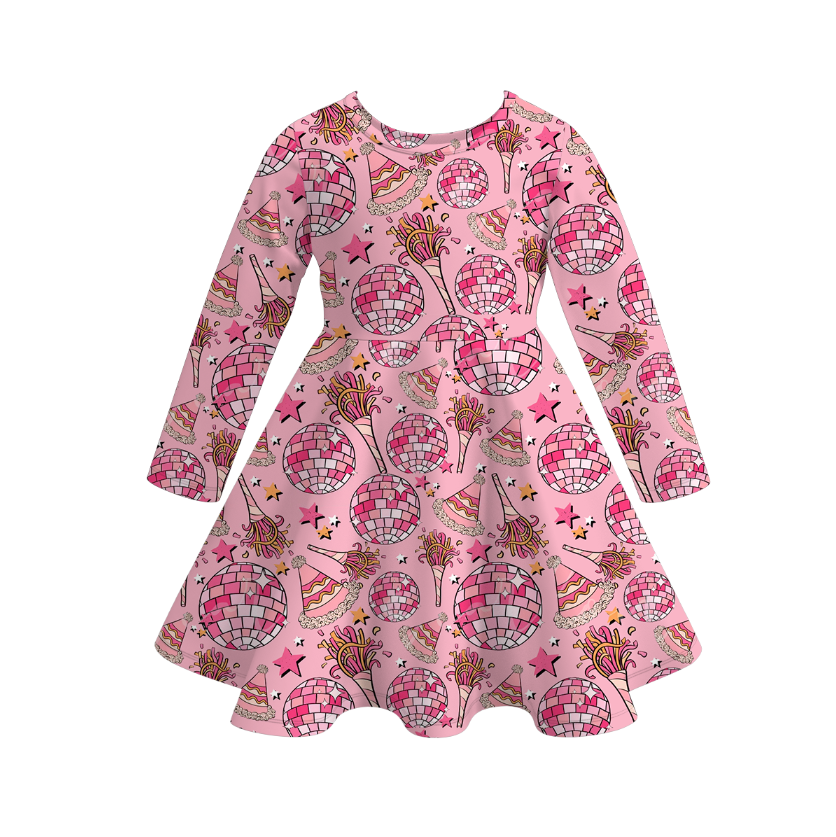 (Pre Order)Girls Christmas Print Milk Silk Dress