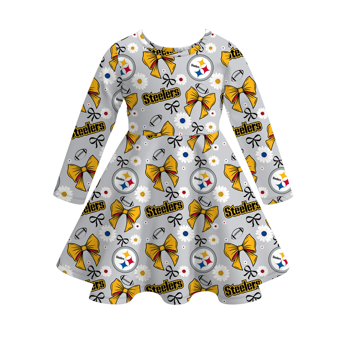 (Pre Order)Girls Fall Football Print Dress