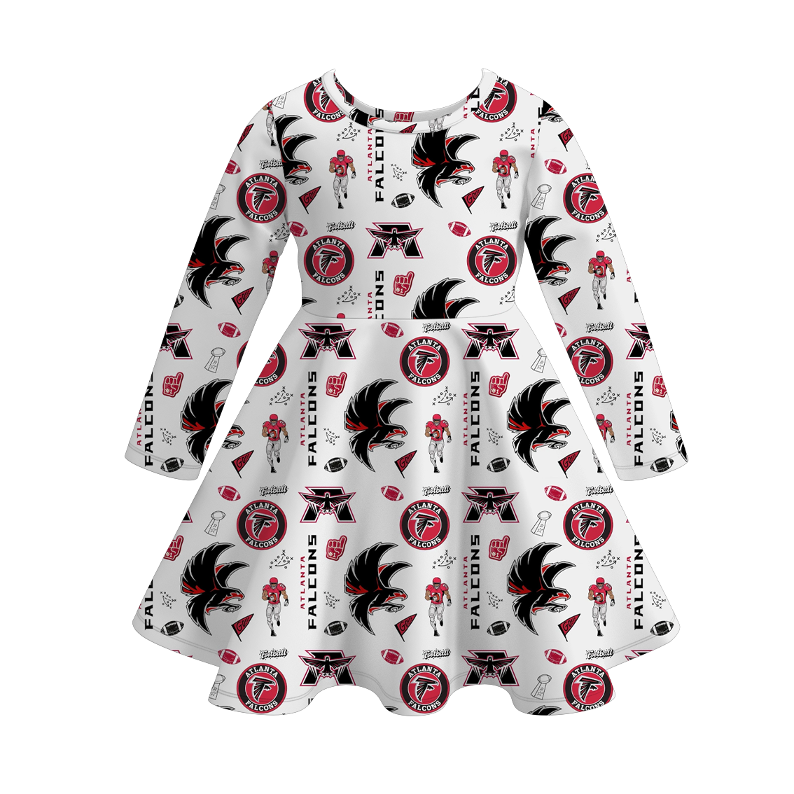 (Pre Order)Girls Fall Football Print Dress