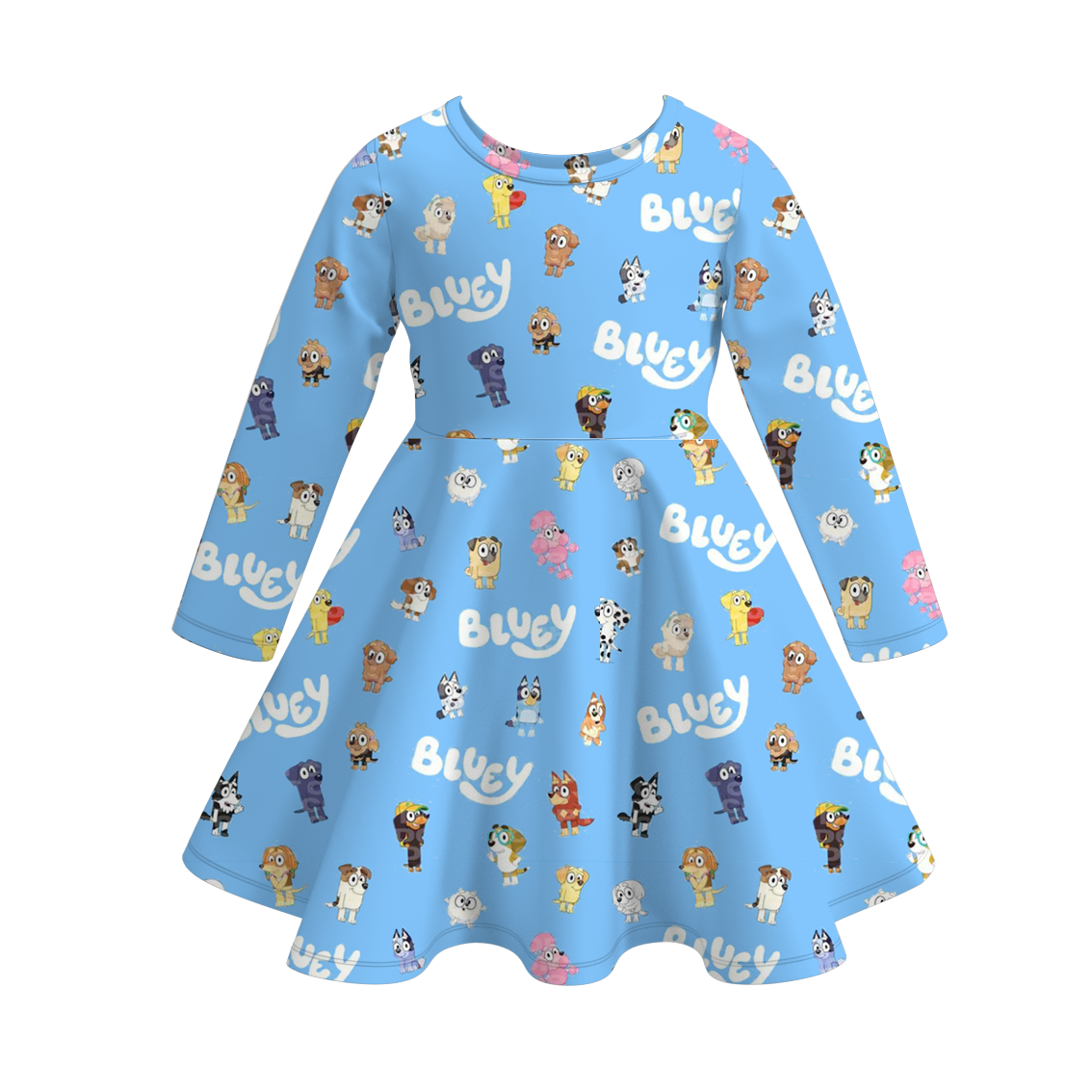 (Pre Order)Girls Fall Cartoon Print Dress