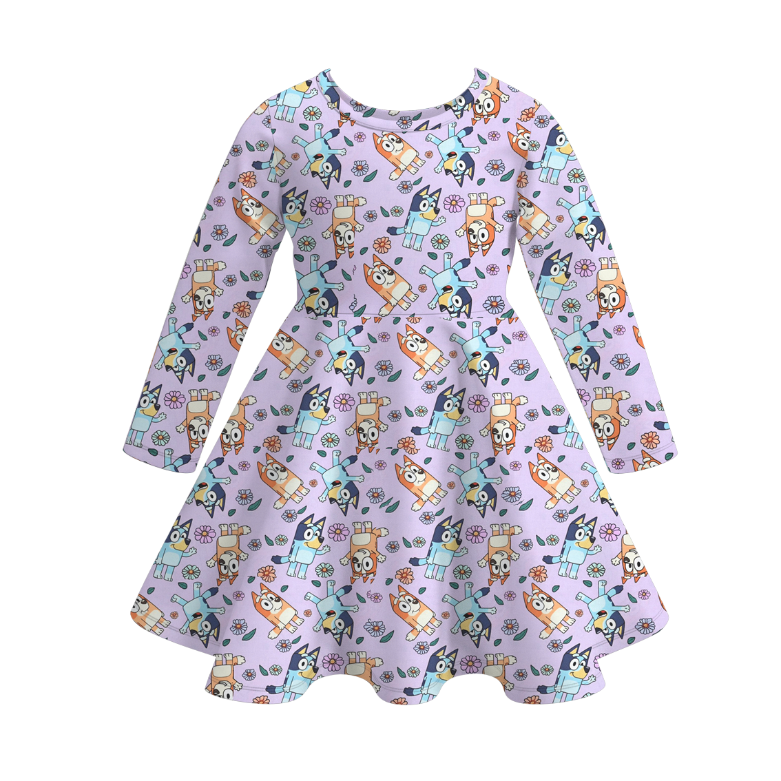 (Pre Order)Girls Fall Cartoon Print Dress