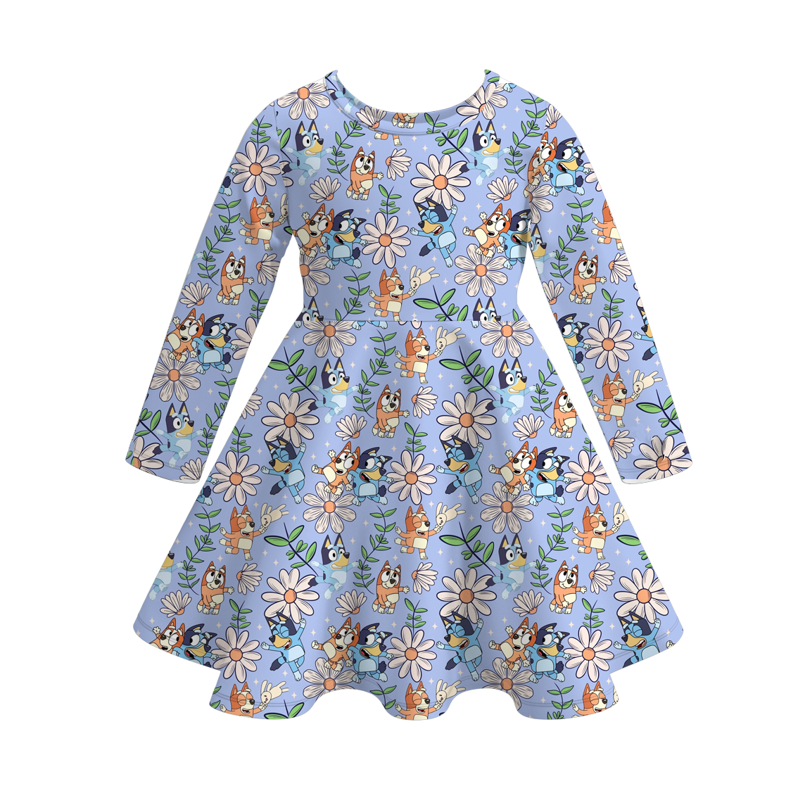 (Pre Order)Girls Fall Cartoon Print Dress