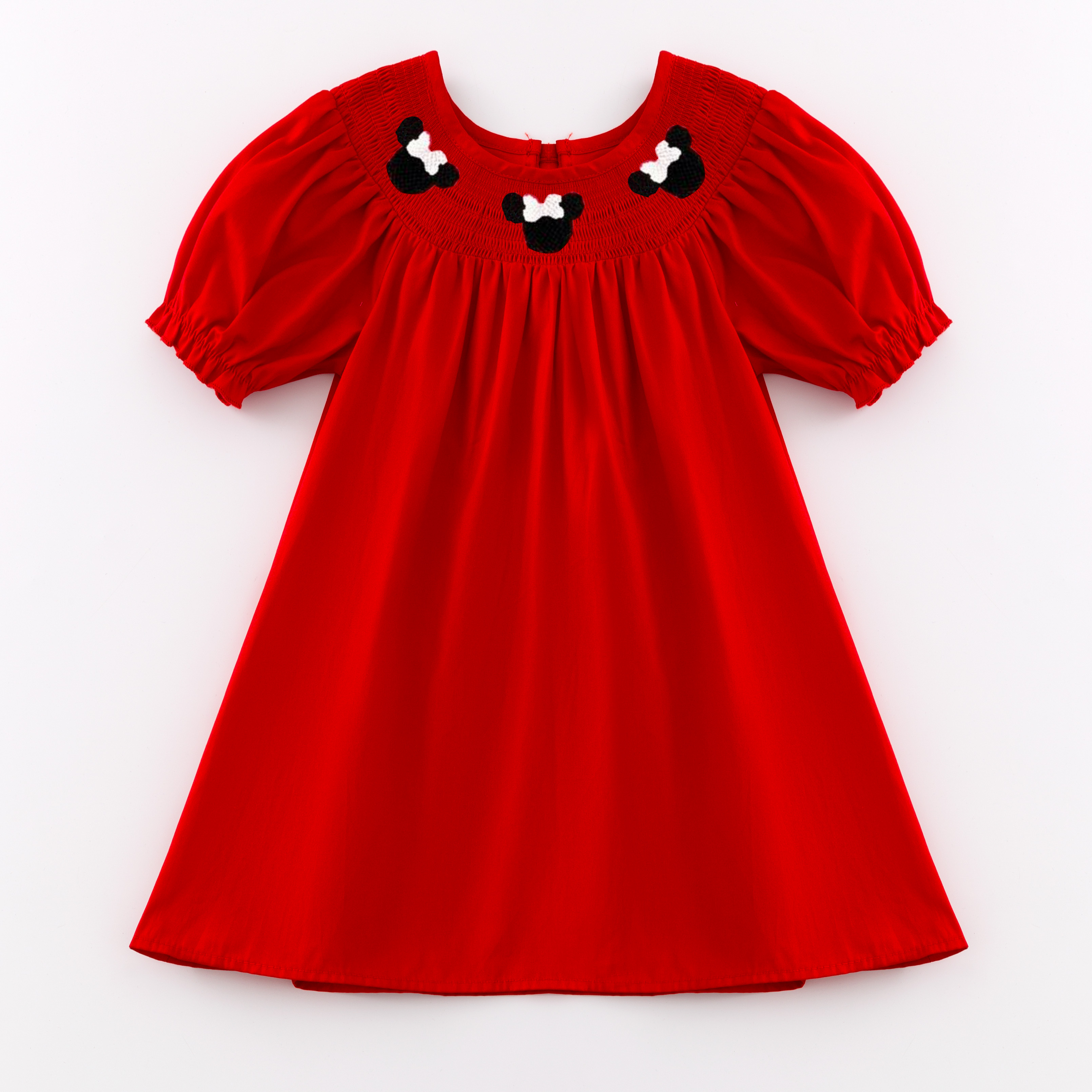 (Pre Order)Girls Cartoon Embroidery Smocked Dress and Romper