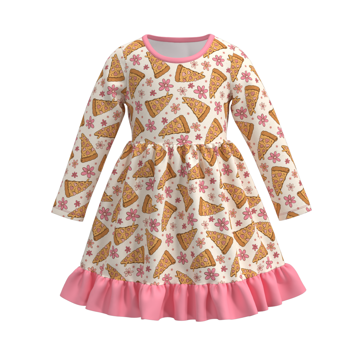 (Pre Order)Girls Valentine's Day Cartoon Print Dress