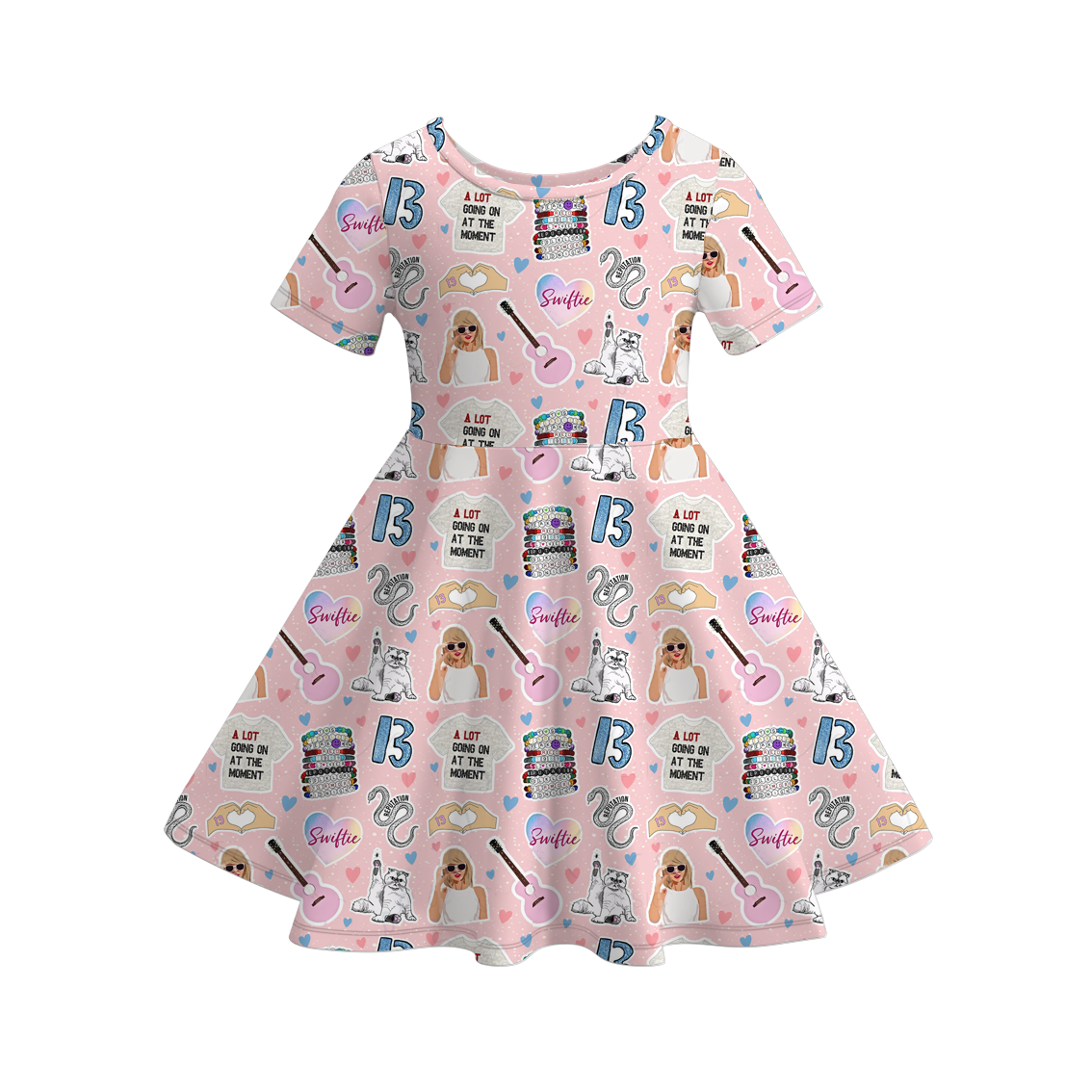 (Pre Order)Girls TS Print Milk Silk Dress