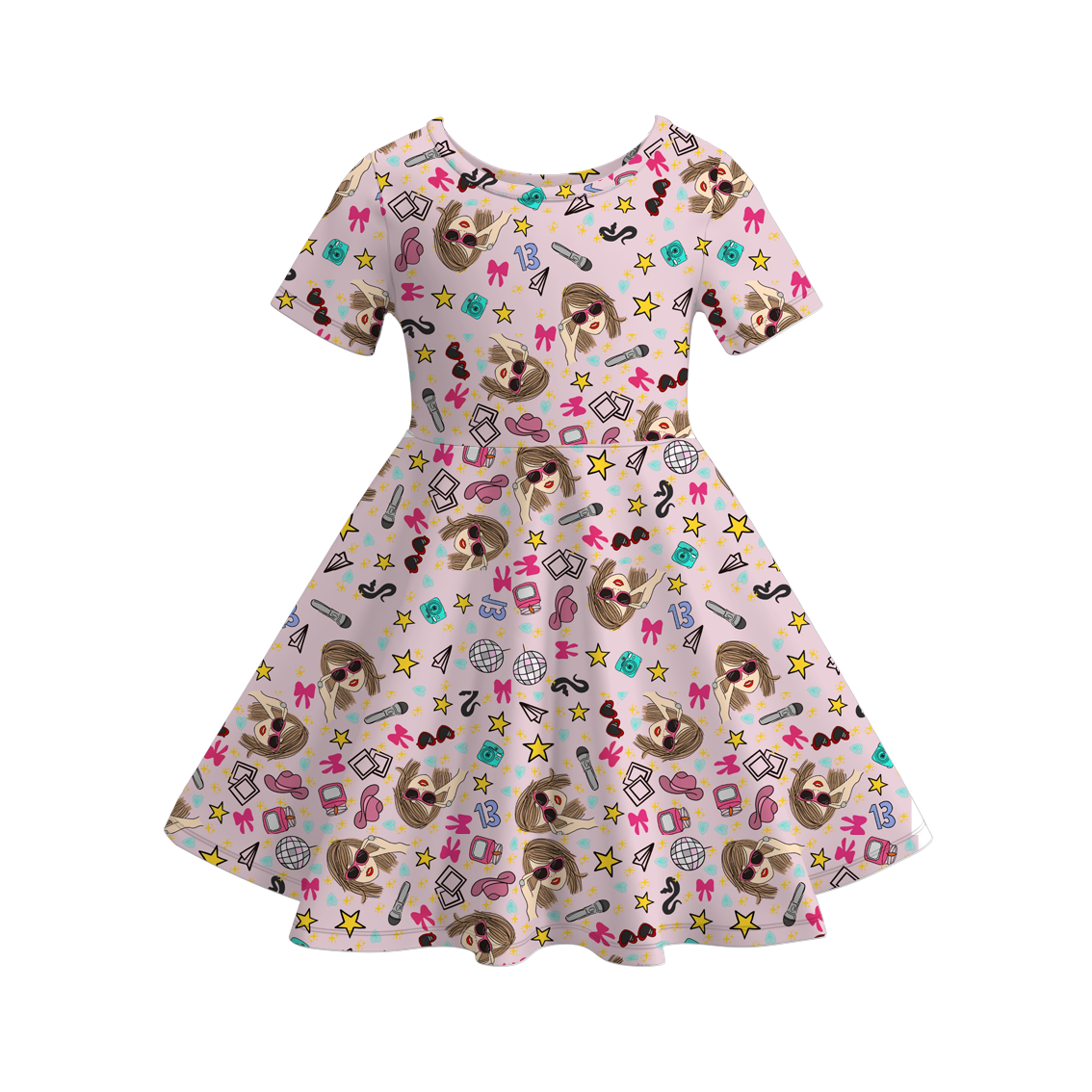 (Pre Order)Girls TS Print Milk Silk Dress