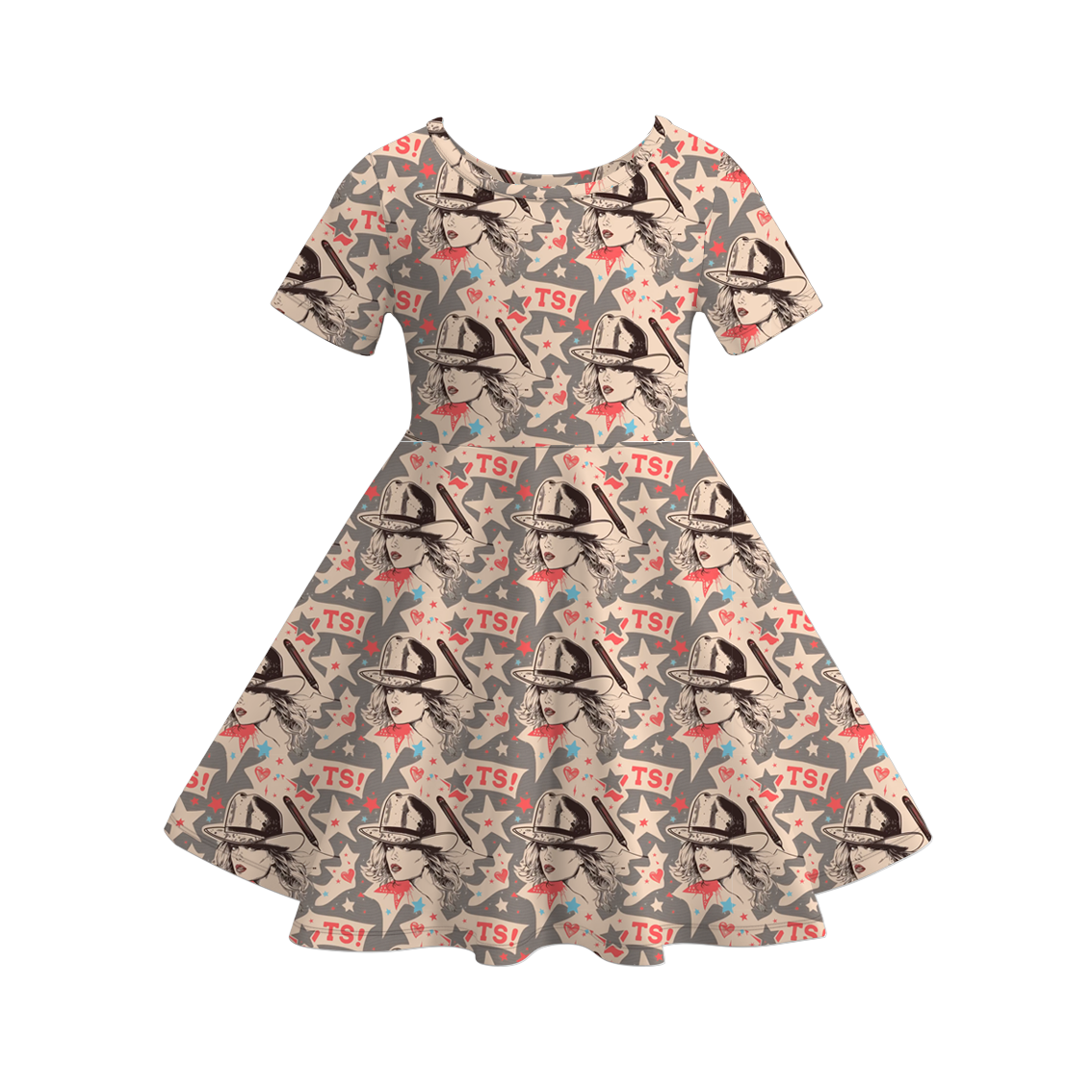 (Pre Order)Girls TS Print Milk Silk Dress