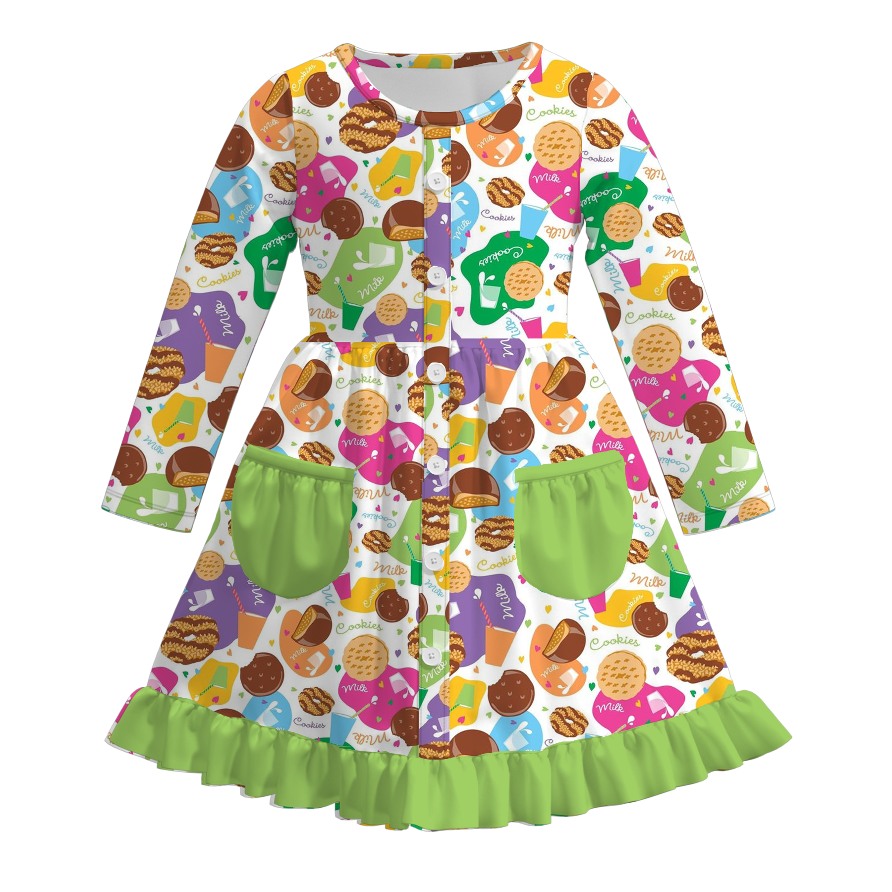 (Pre Order)Girls Fall Dessert Print Dress
