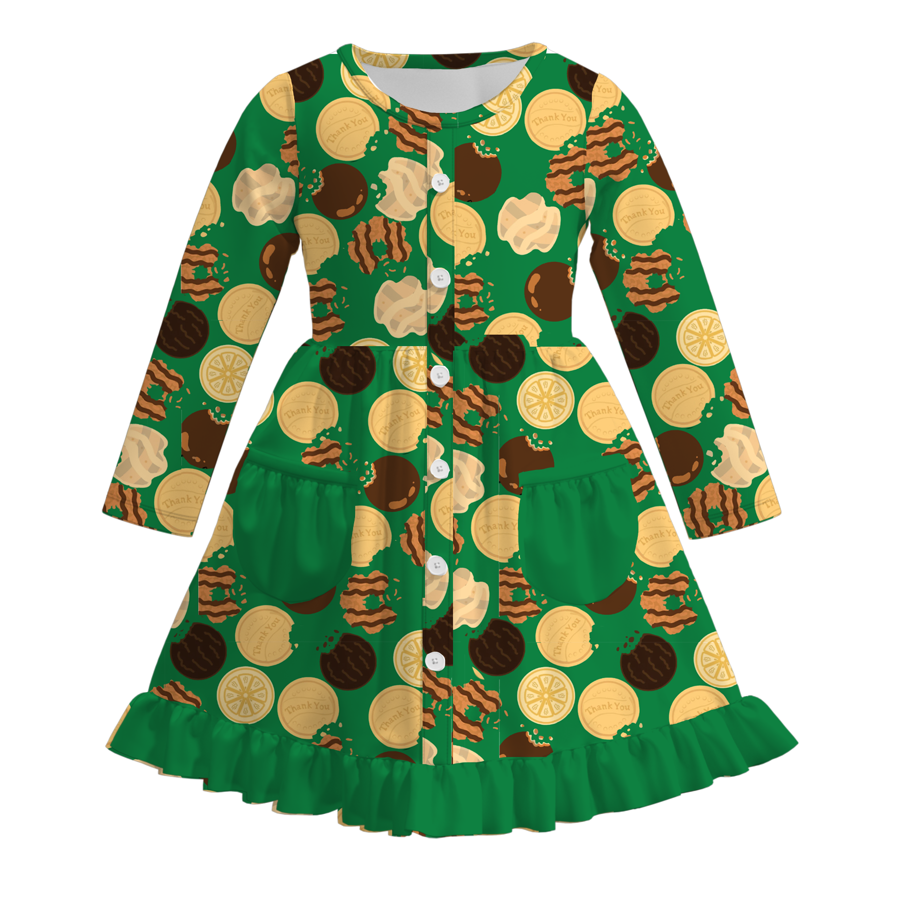 (Pre Order)Girls Fall Dessert Print Dress