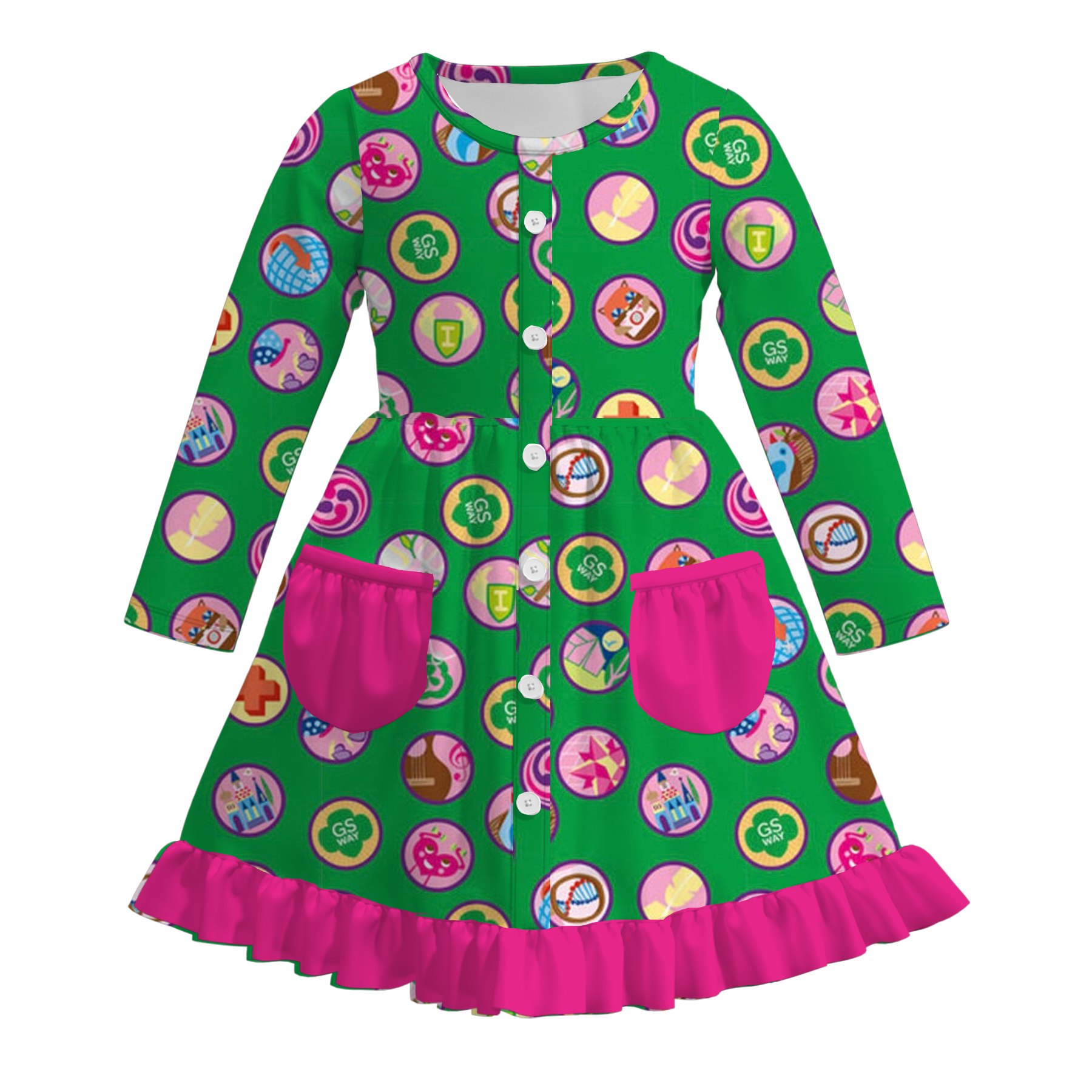 (Pre Order)Girls Fall Dessert Print Dress
